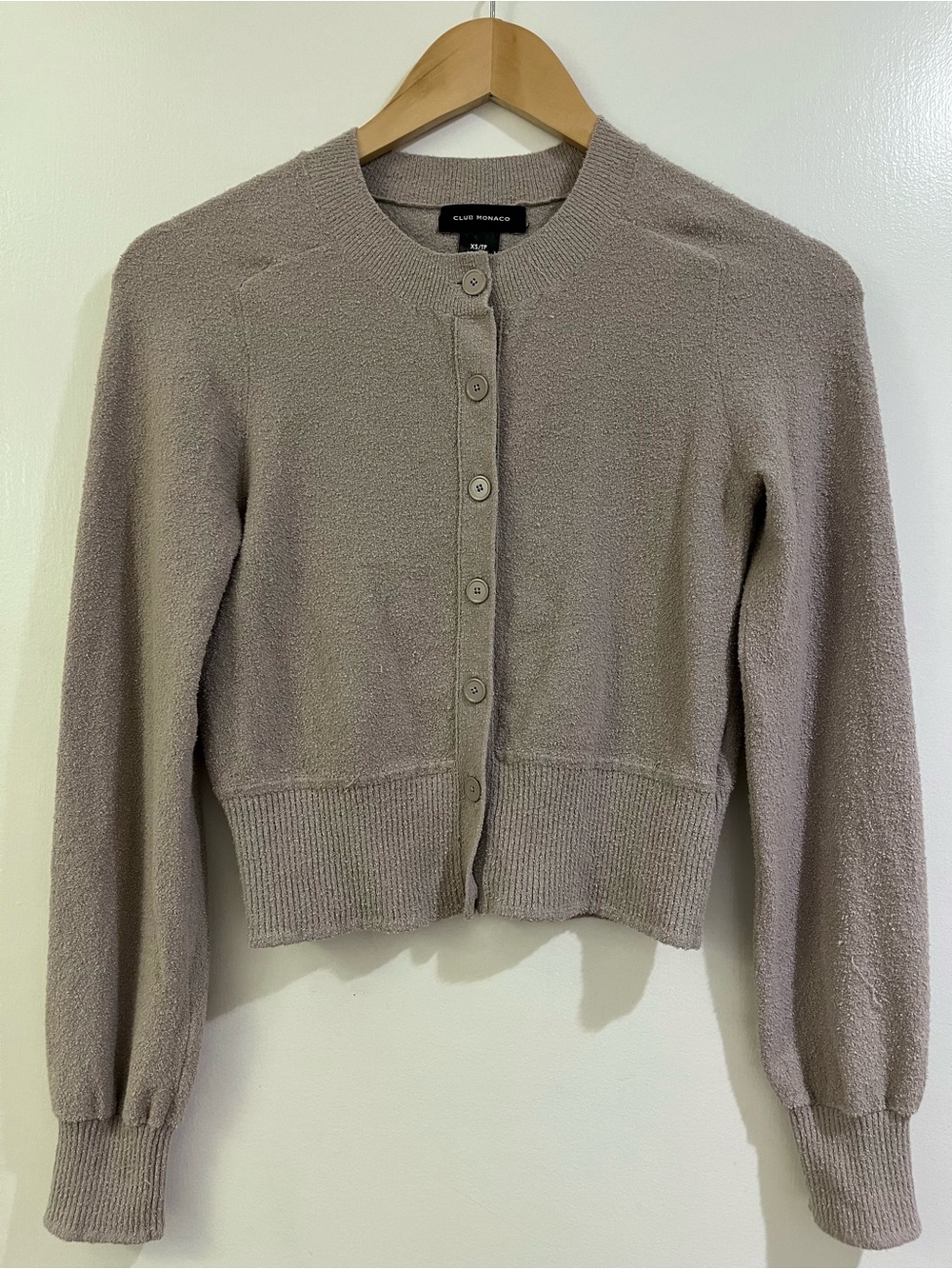 Club Monaco Taupe Cropped Cardigan
